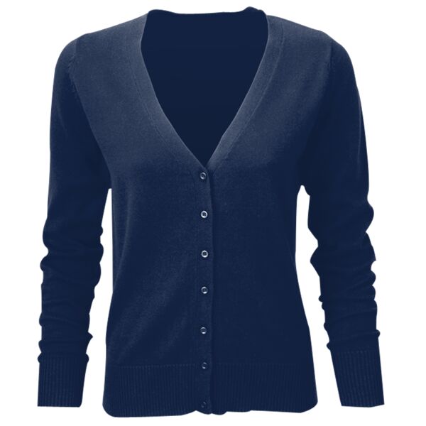 Ladies'  V-Neck Knitted Cardigan Thumbnail