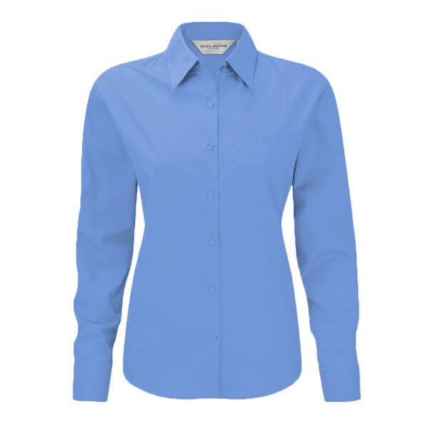 Russell Athletic Collection Ladies Long Sleeve Easy Care Poplin Shirt Thumbnail