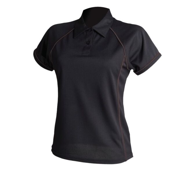 Finden + Hales Ladies Performance Piped Polo Shirt Thumbnail