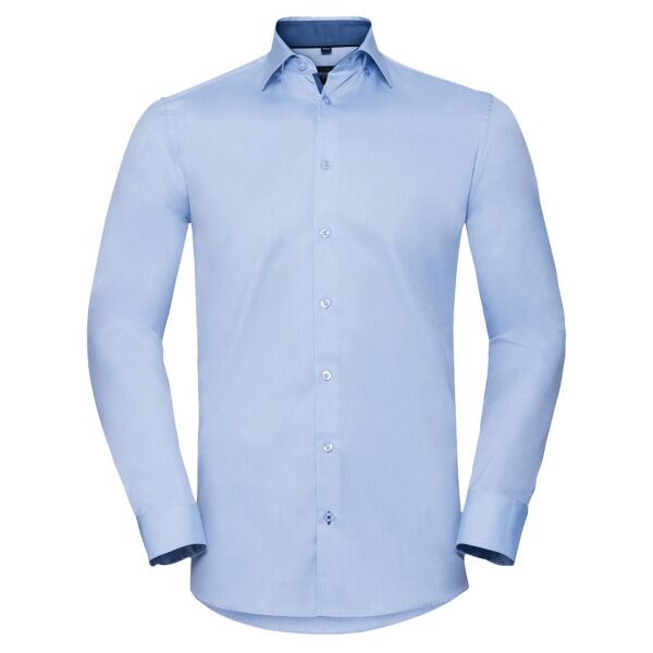 Russell Athletic Collection Long Sleeve Contrast Herringbone Shirt Thumbnail