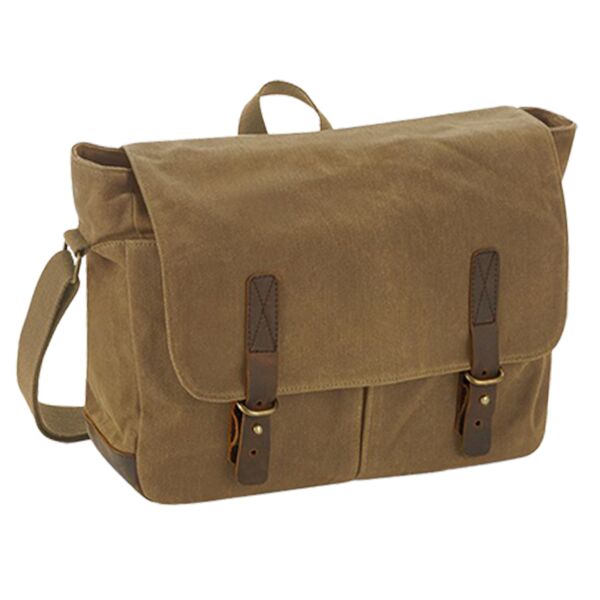 Quadra Heritage Waxed Canvas Messenger Bag Thumbnail