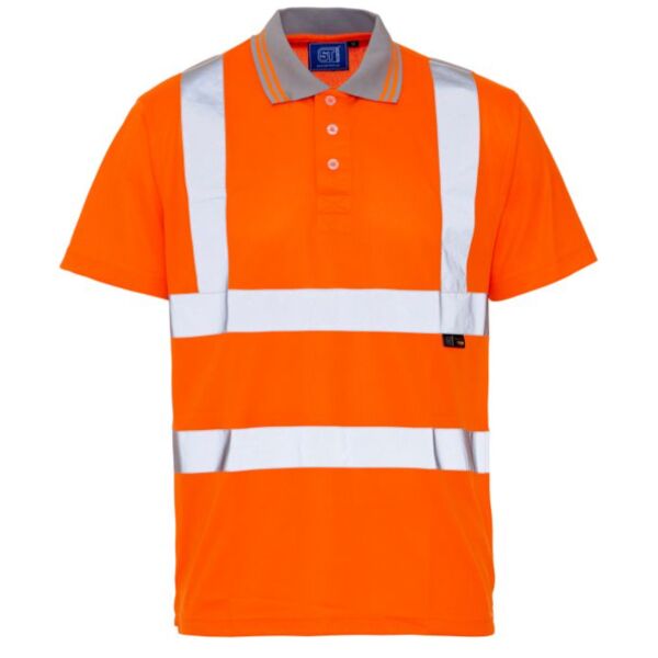 Hi Vis Orange Bird Eye Polo Shirt Thumbnail