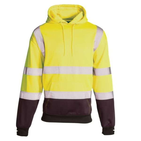 Supertouch Hi Vis Yellow 2 Tone Hooded Sweatshirt Thumbnail