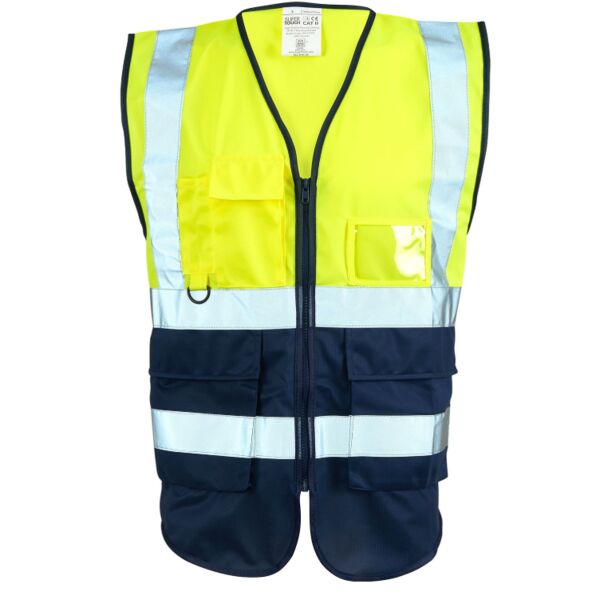 Supertouch Hi Vis Yellow 2 Tone Executive Vest Thumbnail