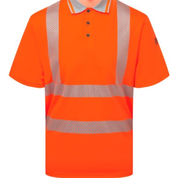 PULSAR® LIFE Men's Hi-Vis Short Sleeve Orange Polo Shirt Thumbnail