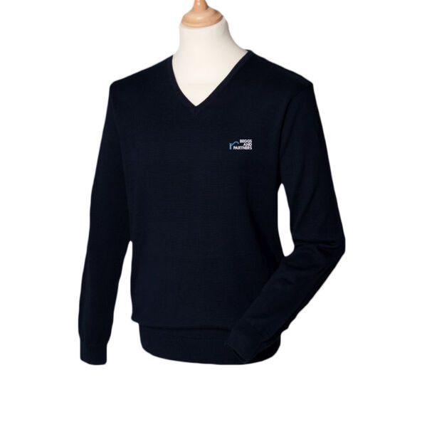 B&P - Henbury Lightweight Cotton Acrylic V Neck Sweater Thumbnail